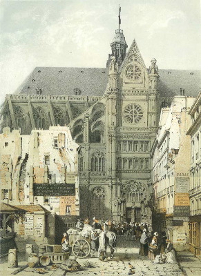 Eglise Saint-Eustache, par H. Gache, vers 1850